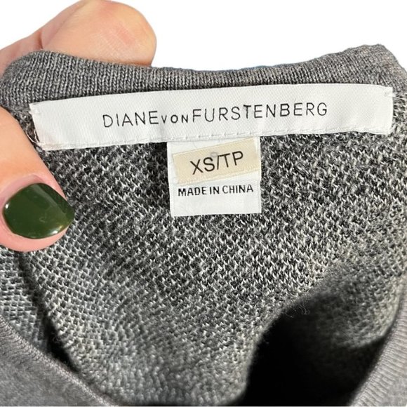 Diane Von Ferstenberg Berlin Long Sleeve Fitted Wool Sweater Dress XS - Picture 8 of 10